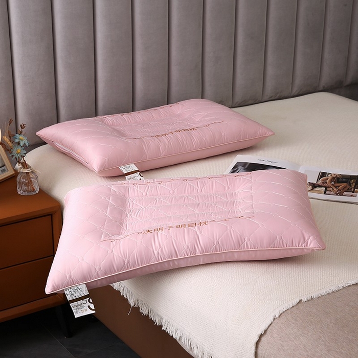 91家纺网 家纺一手货源 找家纺 佳尚枕芯 2025新款压光磨毛决明子乳胶枕枕头枕芯 粉色 48x74cm/只 低枕