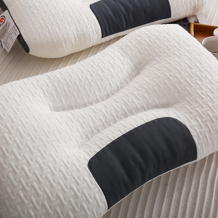 91家纺网 家纺一手货源 找家纺 佳尚枕芯 2025新款针织棉枕头枕芯SPA护颈枕3D双拼针织棉护颈枕 大豆针织枕 48x74cm/只 中枕