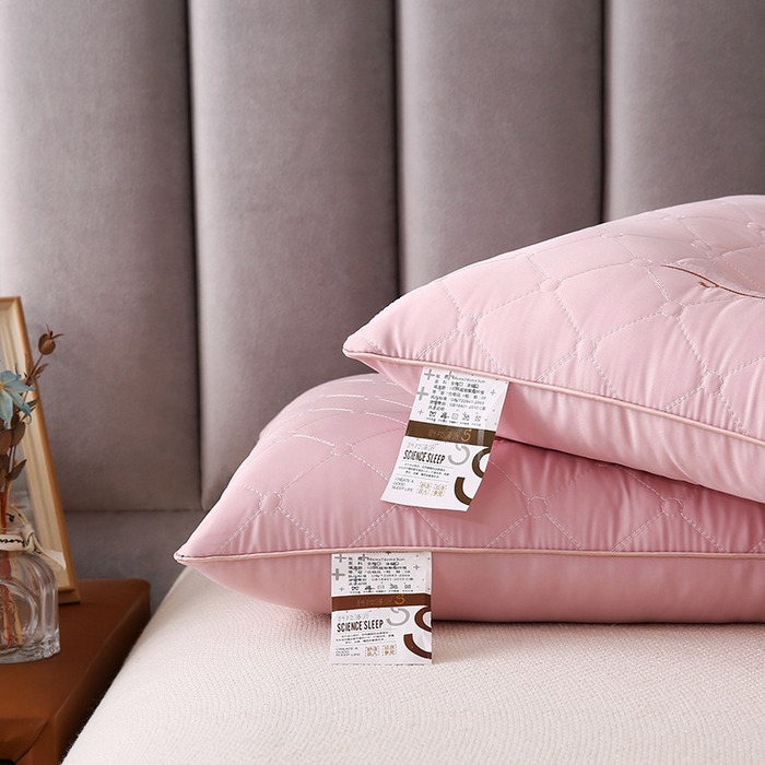 91家纺网 家纺一手货源 找家纺 佳尚枕芯 2025新款压光磨毛决明子乳胶枕枕头枕芯 粉色 48x74cm/只 高枕