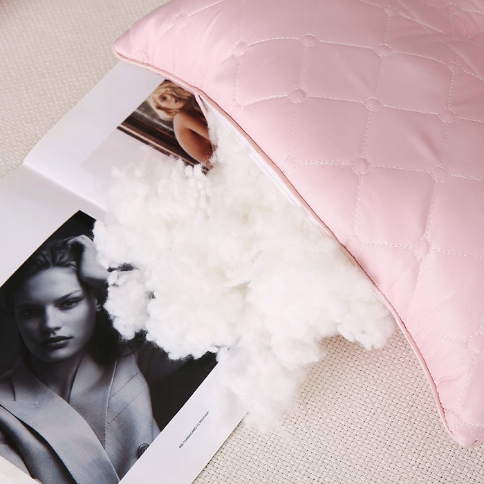 91家纺网 家纺一手货源 找家纺 佳尚枕芯 2025新款压光磨毛决明子乳胶枕枕头枕芯 粉色 48x74cm/只 高枕