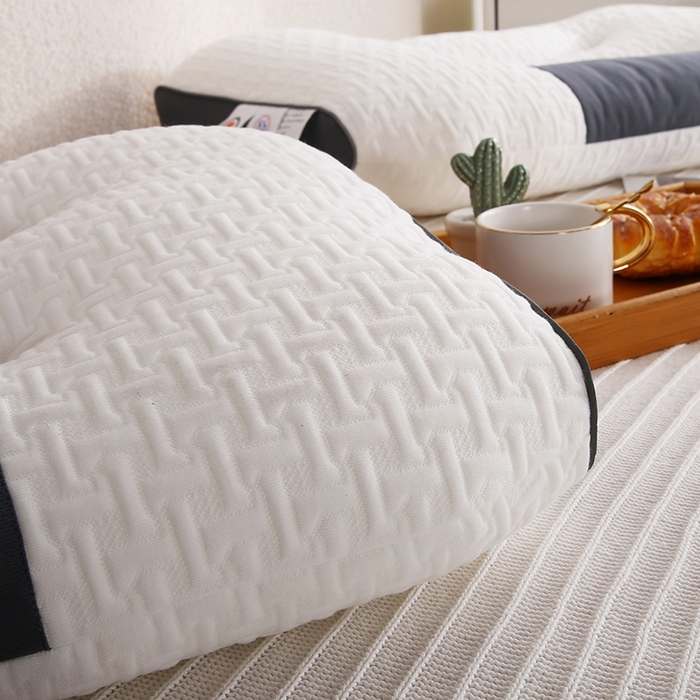 91家纺网 家纺一手货源 找家纺 佳尚枕芯 2025新款针织棉枕头枕芯SPA护颈枕3D双拼针织棉护颈枕 大豆针织枕 48x74cm/只 高枕