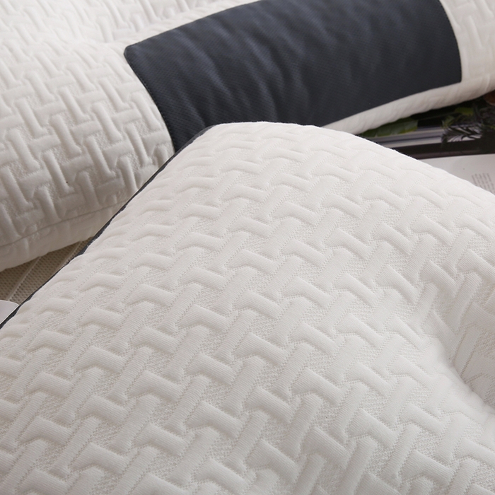 91家纺网 家纺一手货源 找家纺 佳尚枕芯 2025新款针织棉枕头枕芯SPA护颈枕3D双拼针织棉护颈枕 大豆针织枕 48x74cm/只 高枕