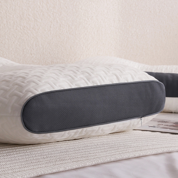 91家纺网 家纺一手货源 找家纺 佳尚枕芯 2025新款针织棉枕头枕芯SPA护颈枕3D双拼针织棉护颈枕 大豆针织枕 48x74cm/只 高枕