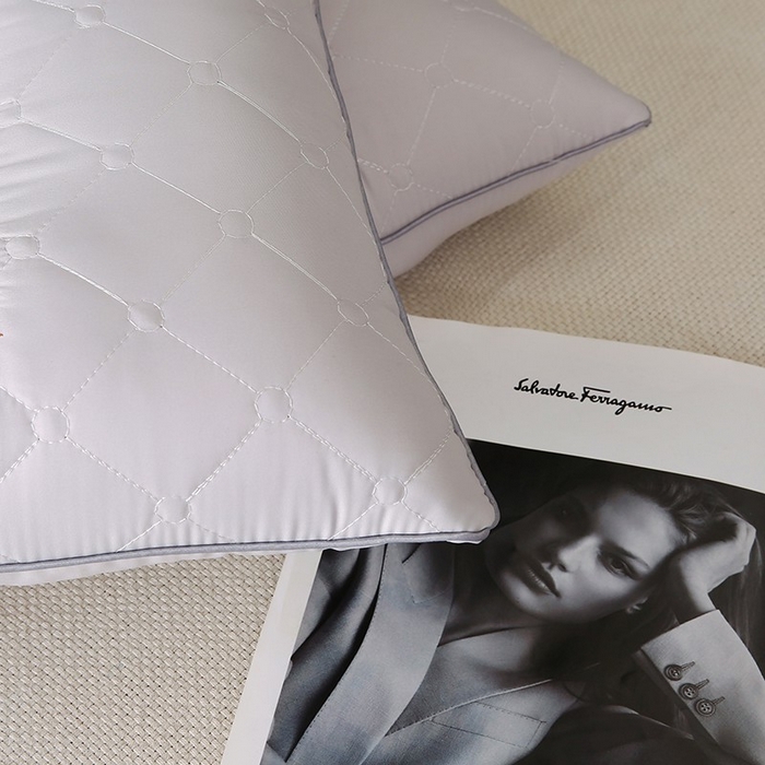 91家纺网 家纺一手货源 找家纺 佳尚枕芯 2025新款压光磨毛决明子乳胶枕枕头枕芯 灰色 48x74cm/只 低枕