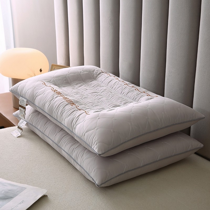 91家纺网 家纺一手货源 找家纺 佳尚枕芯 2025新款压光磨毛决明子乳胶枕枕头枕芯 灰色 48x74cm/只 低枕