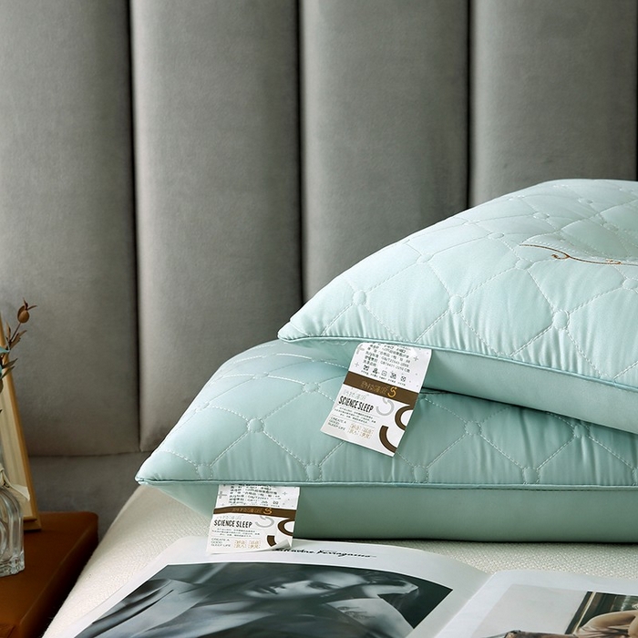 91家纺网 家纺一手货源 找家纺 佳尚枕芯 2025新款压光磨毛决明子乳胶枕枕头枕芯 绿色 48x74cm/只 低枕