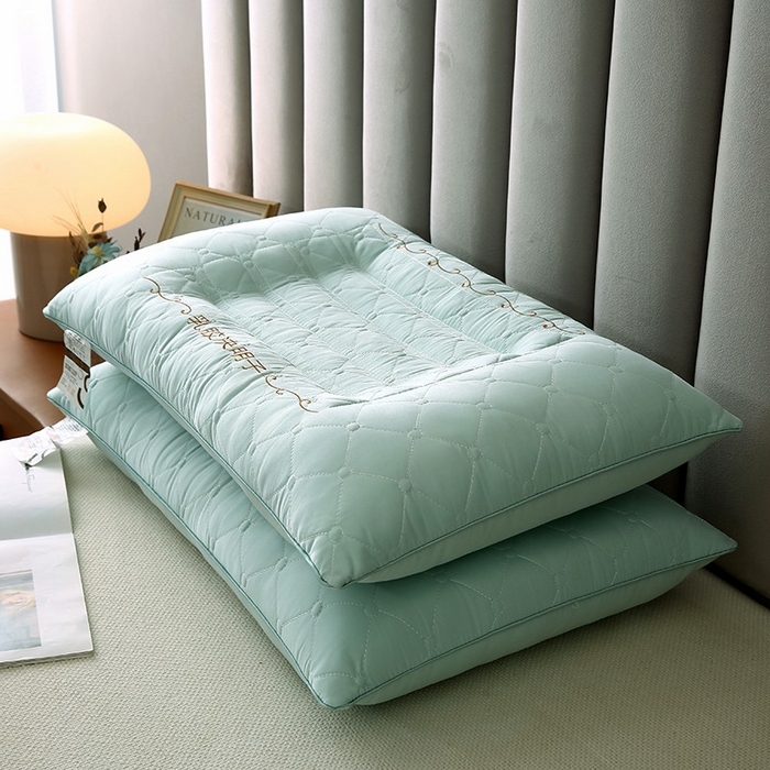 91家纺网 家纺一手货源 找家纺 佳尚枕芯 2025新款压光磨毛决明子乳胶枕枕头枕芯 绿色 48x74cm/只 高枕