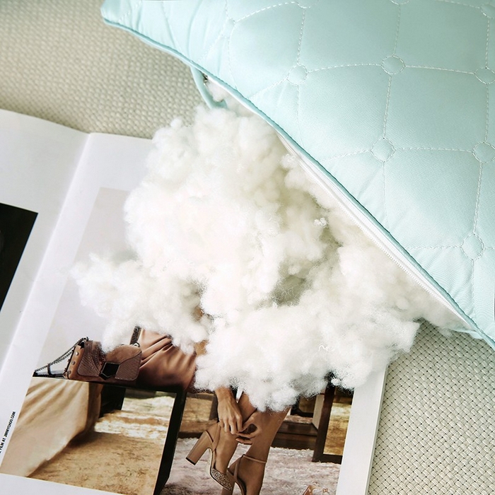 91家纺网 家纺一手货源 找家纺 佳尚枕芯 2025新款压光磨毛决明子乳胶枕枕头枕芯 绿色 48x74cm/只 高枕