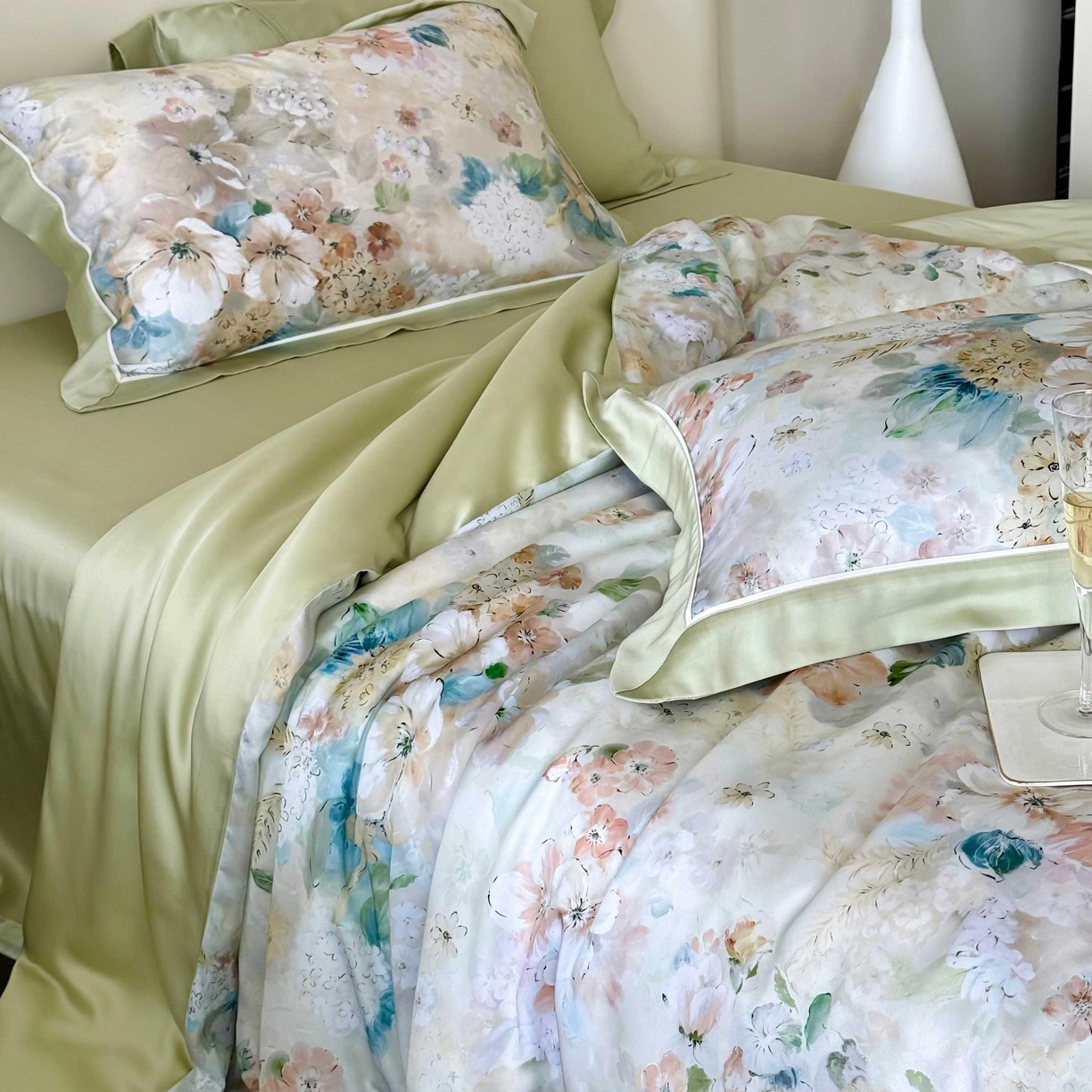 91家纺网 家纺一手货源 找家纺 （总）馨蕊家居 2025新款80SLF奥地利兰精天丝夏被四件套-朵美