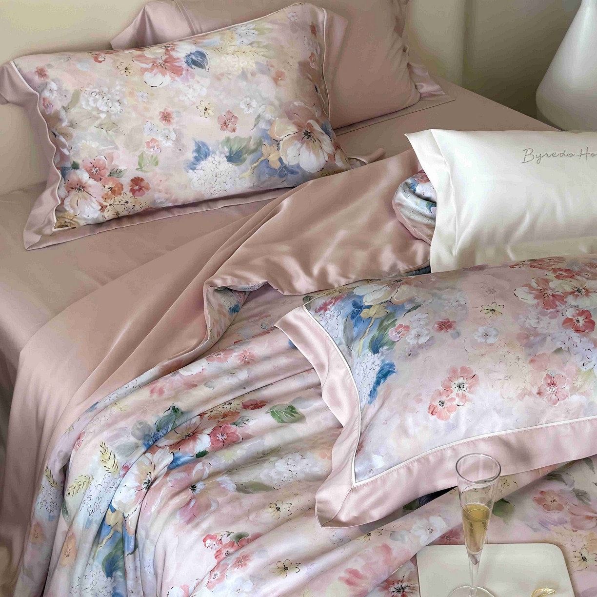 91家纺网 家纺一手货源 找家纺 馨蕊家居 2025新款80SLF奥地利兰精天丝夏被四件套-朵美 夏被朵美-蔷薇粉