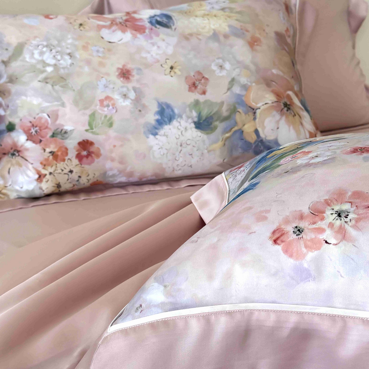 91家纺网 家纺一手货源 找家纺 馨蕊家居 2025新款80SLF奥地利兰精天丝夏被四件套-朵美 夏被朵美-蔷薇粉