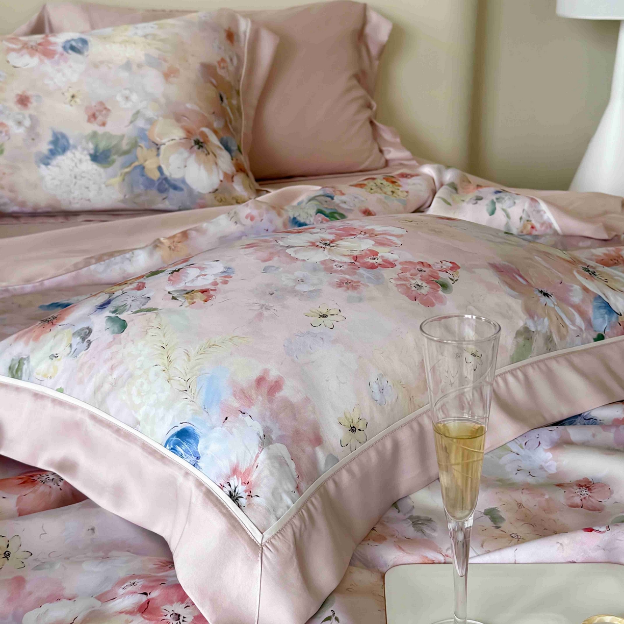 91家纺网 家纺一手货源 找家纺 馨蕊家居 2025新款80SLF奥地利兰精天丝夏被四件套-朵美 夏被朵美-蔷薇粉