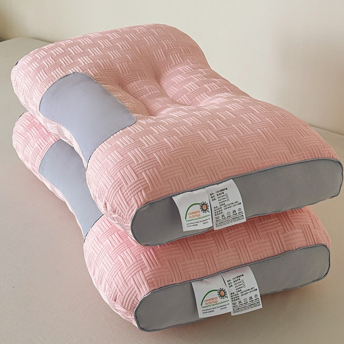 91家纺网 家纺一手货源 找家纺 佳尚枕芯 2025新款枕芯云感华夫格按摩SPA枕头跨境爆款枕芯家用枕头枕芯 华夫格按摩枕-粉色 48x74cm/只 低枕