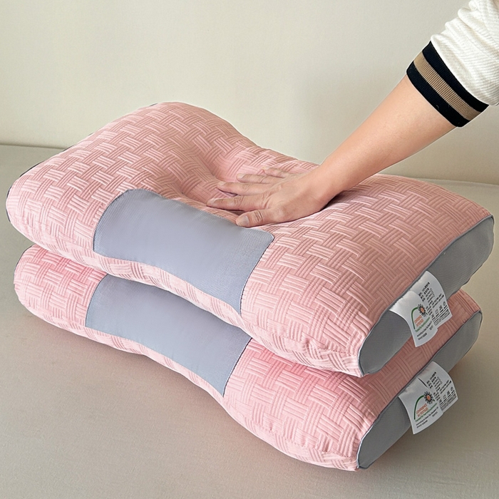 91家纺网 家纺一手货源 找家纺 佳尚枕芯 2025新款枕芯云感华夫格按摩SPA枕头跨境爆款枕芯家用枕头枕芯 华夫格按摩枕-粉色 48x74cm/只 中枕