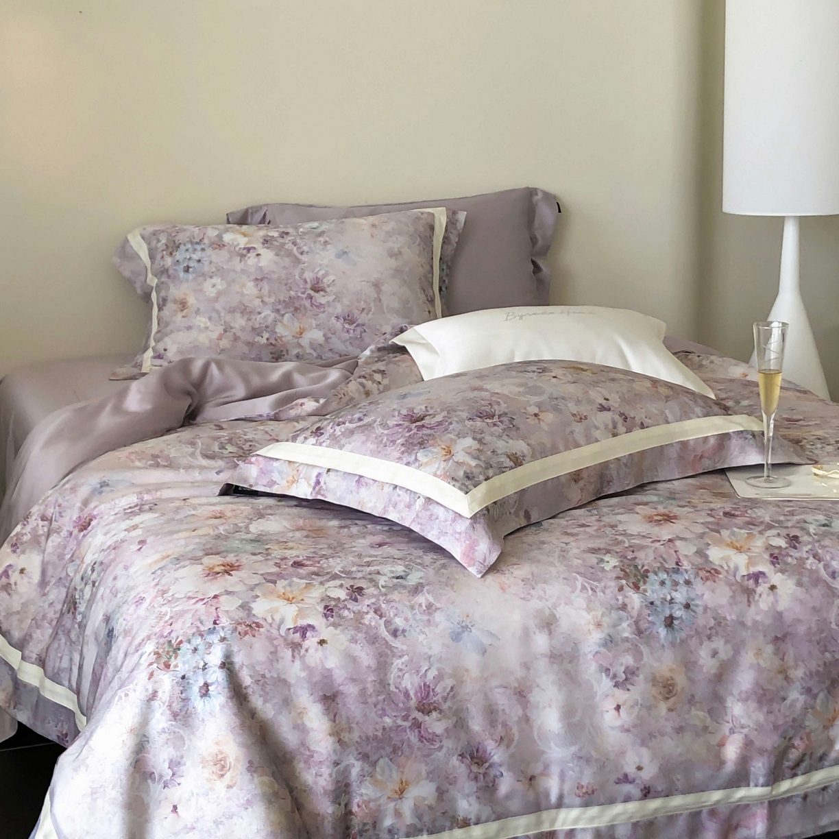 91家纺网 家纺一手货源 找家纺 （总）馨蕊家居  2025新款春夏新品天丝印花80SLF奥地利兰精天丝四件套-云烟