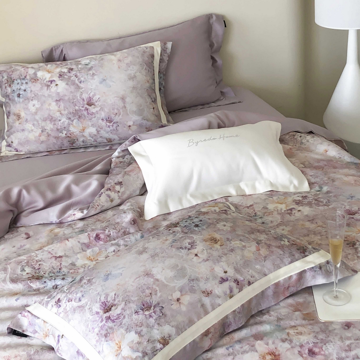 91家纺网 家纺一手货源 找家纺 （总）馨蕊家居  2025新款春夏新品天丝印花80SLF奥地利兰精天丝四件套-云烟