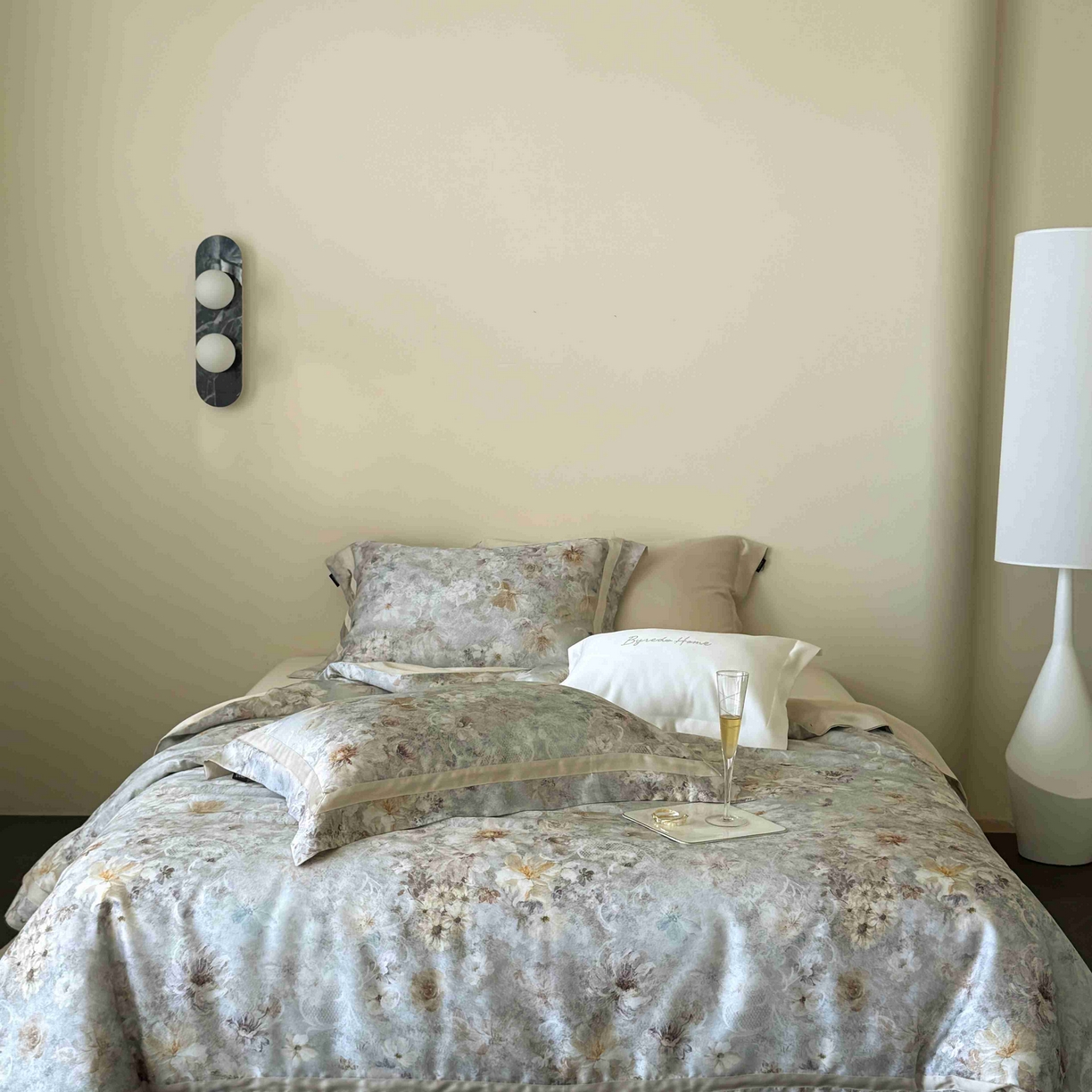 91家纺网 家纺一手货源 找家纺 馨蕊家居  2025新款春夏新品天丝印花80SLF奥地利兰精天丝四件套-云烟 天丝云烟-氧气绿