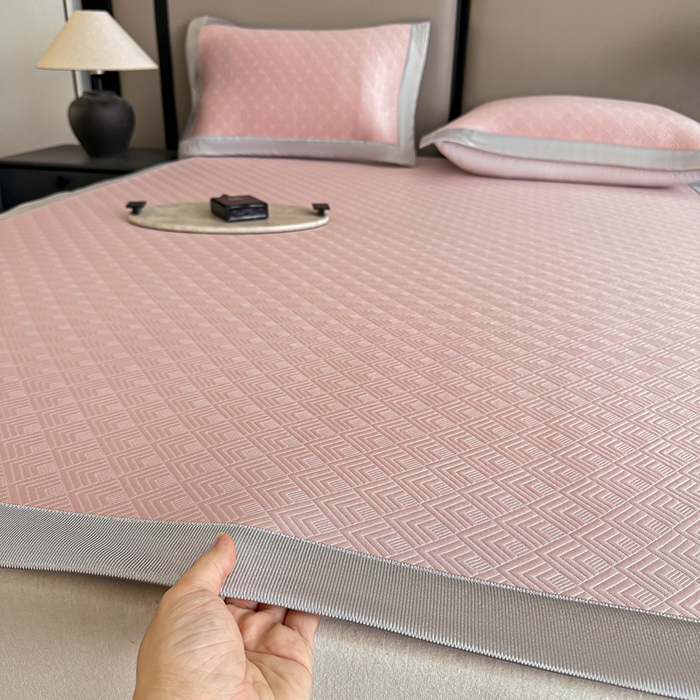 紫碧螺2025新款冰丝复合加厚软床垫 豆沙色