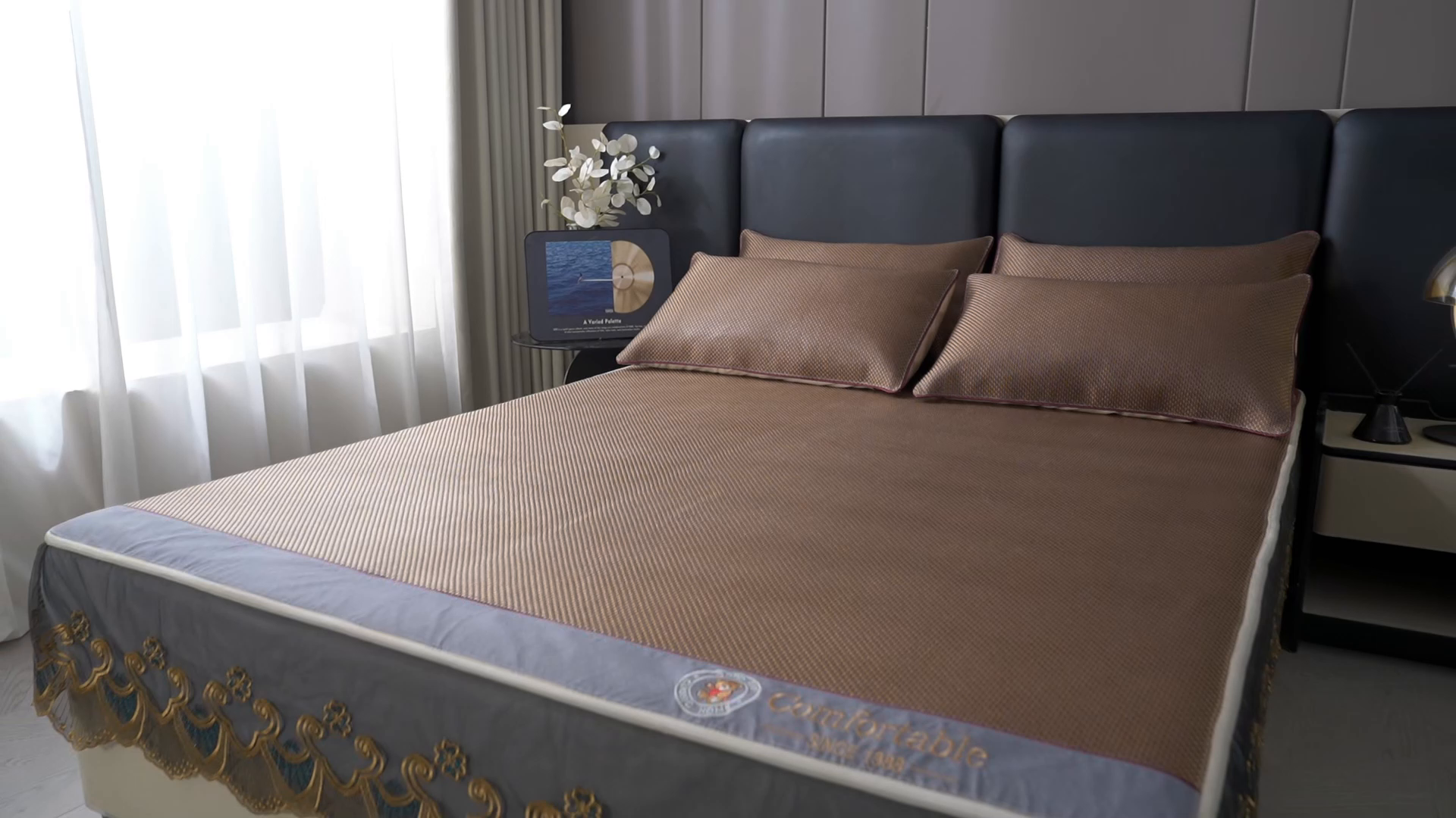 91家纺网 家纺一手货源 找家纺 （总）情恒家纺 2025新款冰藤席床笠款三件套