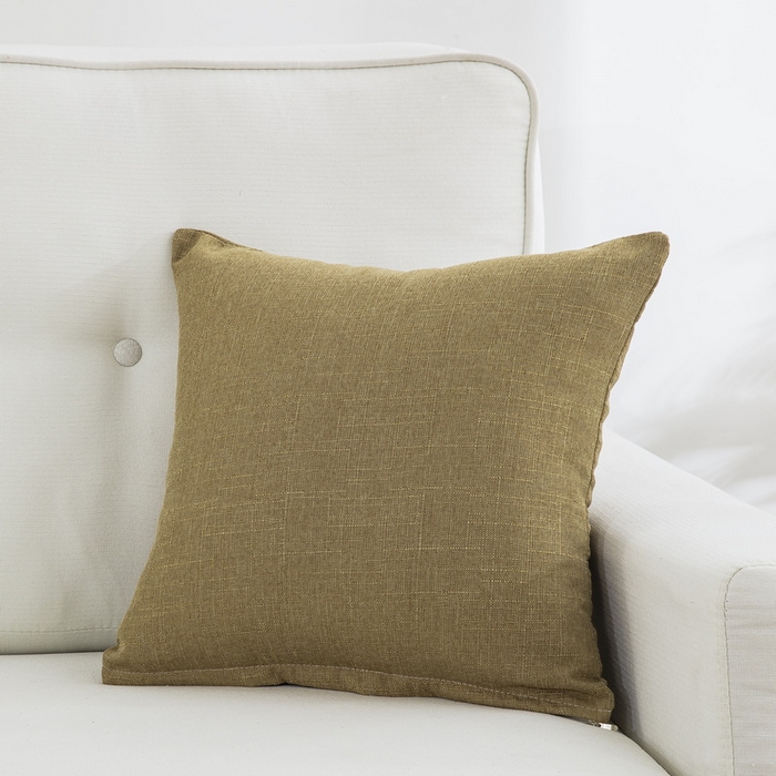 91家纺网 家纺一手货源 找家纺 雅晨枕芯 2025新款现代简约竹节麻抱枕居家靠垫抱枕套 深卡其