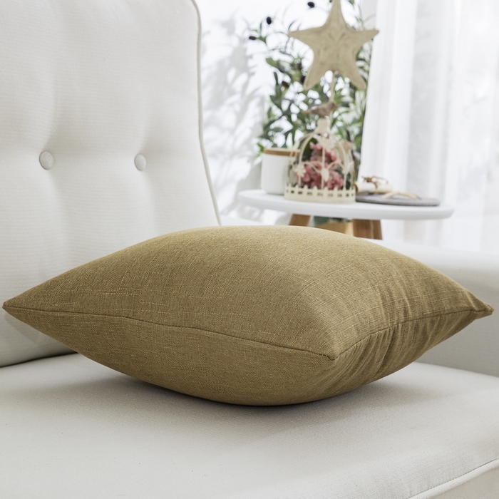 91家纺网 家纺一手货源 找家纺 雅晨枕芯 2025新款现代简约竹节麻抱枕居家靠垫抱枕套 深卡其