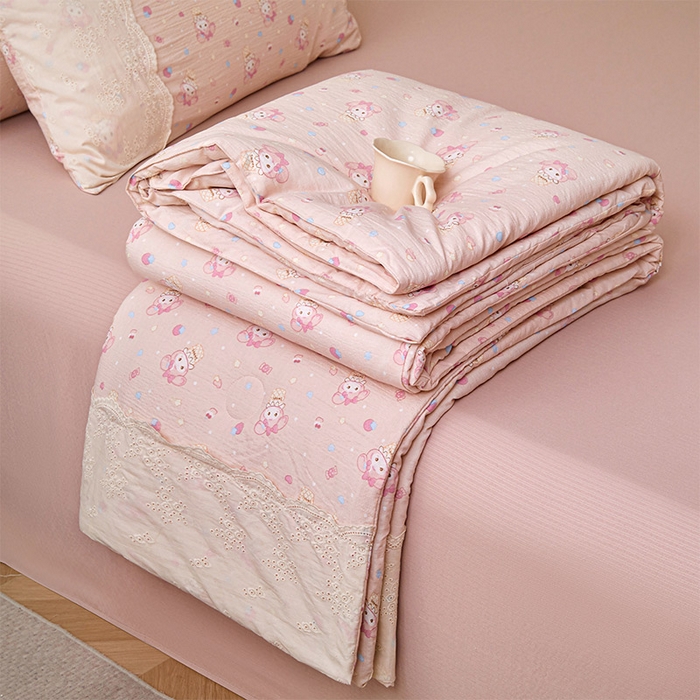 91家纺网 家纺一手货源 找家纺 一霖家纺 2025新款A类云感双层纱夏被夏凉被空调被 可爱多