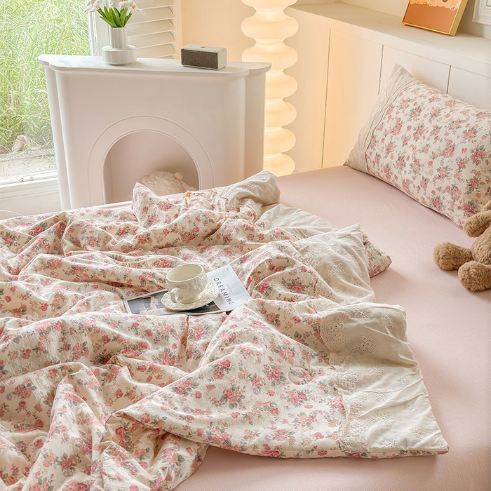 91家纺网 家纺一手货源 找家纺 一霖家纺 2025新款A类云感双层纱夏被夏凉被空调被 挽江