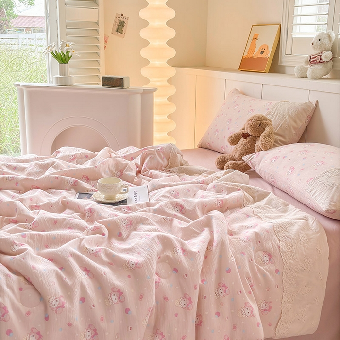 一霖家纺 2025新款A类云感双层纱夏被夏凉被空调被 可爱多