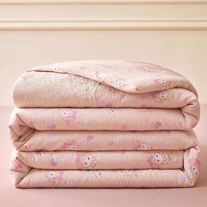 91家纺网 家纺一手货源 找家纺 一霖家纺 2025新款A类云感双层纱夏被夏凉被空调被 可爱多