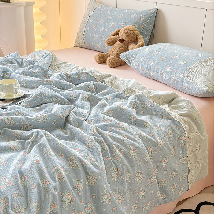 91家纺网 家纺一手货源 找家纺 一霖家纺 2025新款A类云感双层纱夏被夏凉被空调被 牧夏