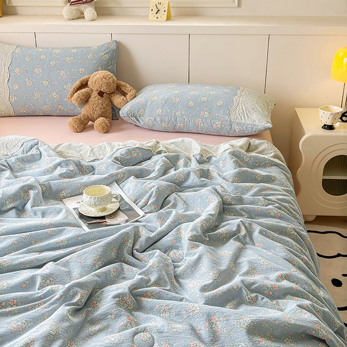 91家纺网 家纺一手货源 找家纺 一霖家纺 2025新款A类云感双层纱夏被夏凉被空调被 牧夏