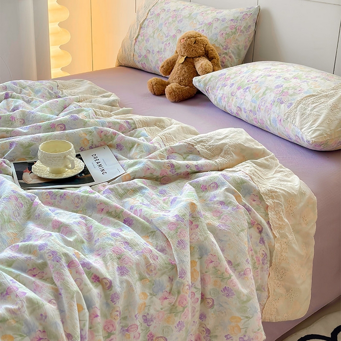 91家纺网 家纺一手货源 找家纺 一霖家纺 2025新款A类云感双层纱夏被夏凉被空调被 彩绘