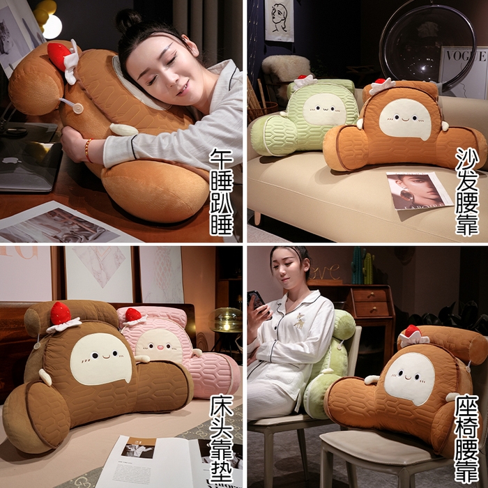 91家纺网 家纺一手货源 找家纺 仟亿莱 2025新款瑞士卷蛋糕乳胶拥抱式腰靠 抹茶味乳胶拥抱