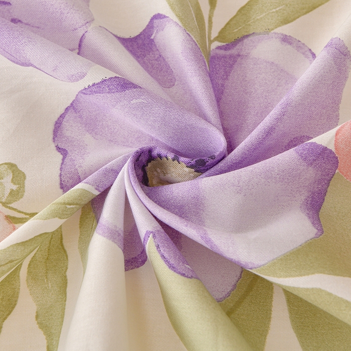 91家纺网 家纺一手货源 找家纺 宇彬家纺 2025直播新款13070全棉纯棉印花双人单床单枕套三件套喷气小清新简约学生被单