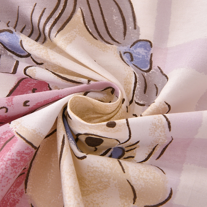 91家纺网 家纺一手货源 找家纺 宇彬家纺 2025直播新款13070全棉纯棉印花双人单床单枕套三件套喷气小清新简约学生被单