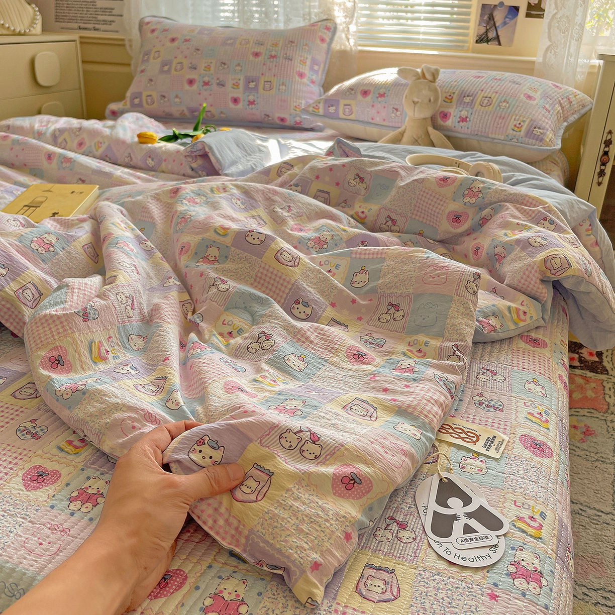 91家纺网 家纺一手货源 找家纺 （总）繁花家居 2025新款超爆款床盖款夏被夏凉被空调被四件套