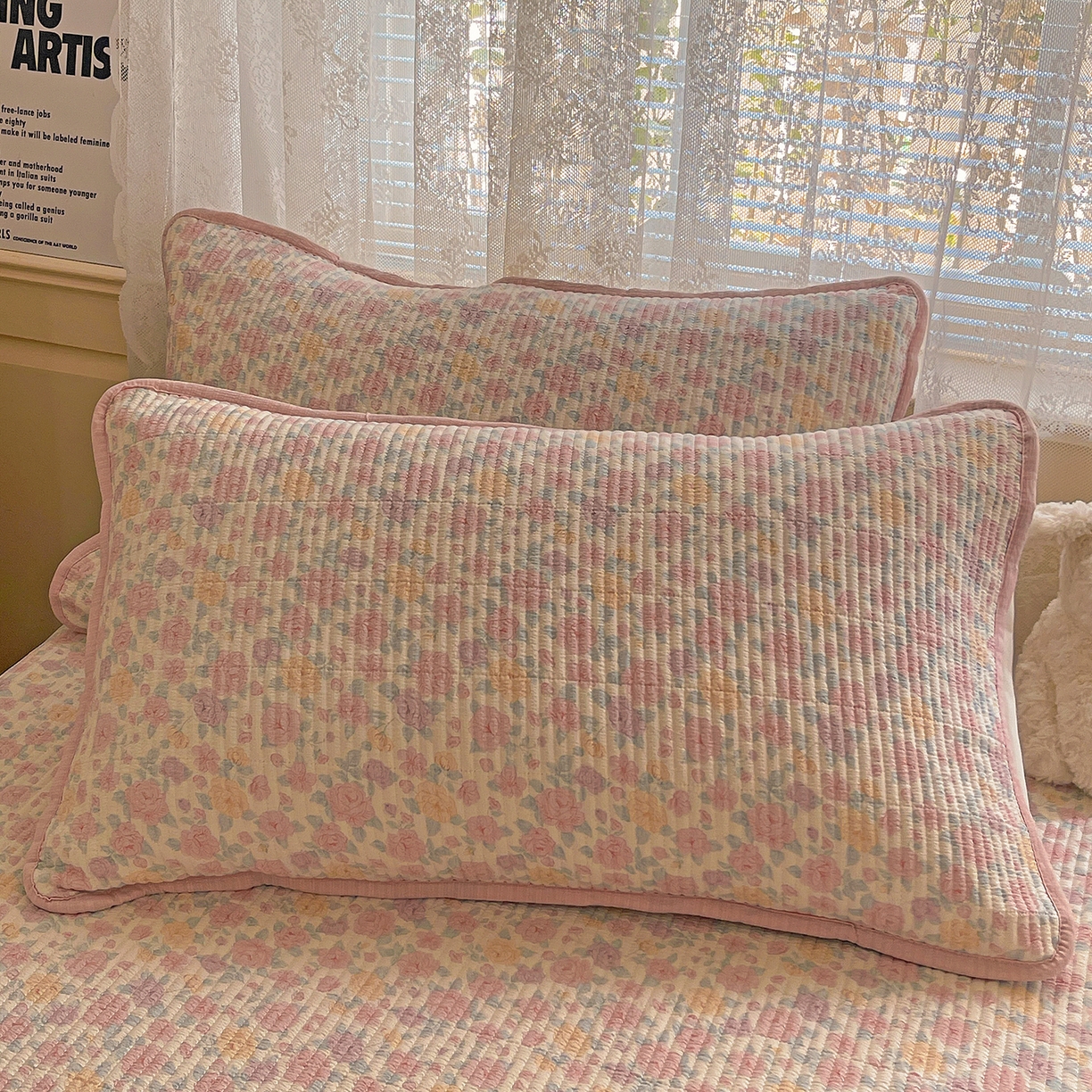 91家纺网 家纺一手货源 找家纺 繁花家居 2025新款超爆款床盖款夏被夏凉被空调被四件套 床盖款-在春风里