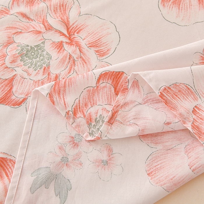 91家纺网 家纺一手货源 找家纺 宇彬家纺 2025直播新款13372全棉纯棉印花双人单床单枕套三件套喷气小清新简约学生被单