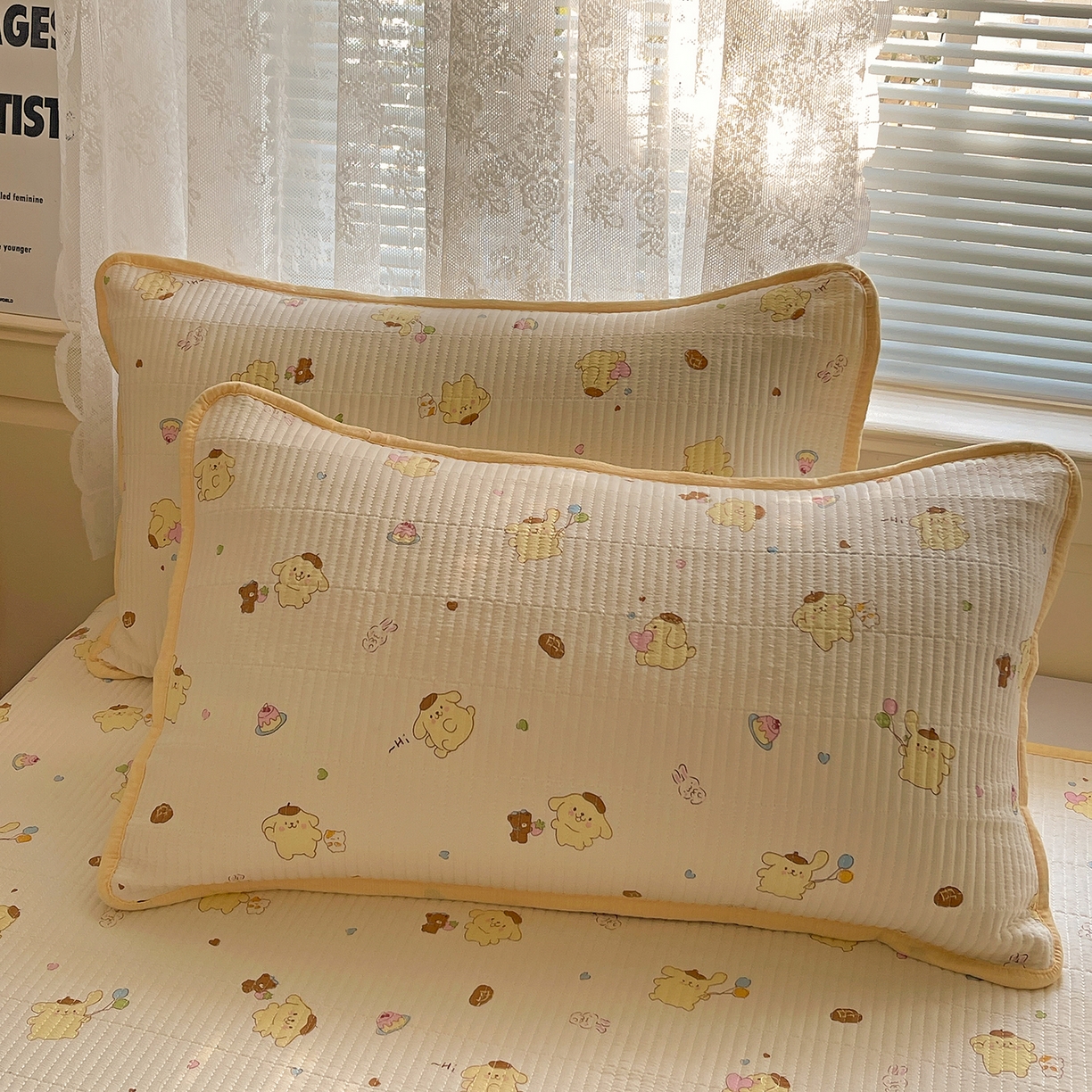 91家纺网 家纺一手货源 找家纺 繁花家居 2025新款超爆款床盖款夏被夏凉被空调被四件套 床盖款-布丁小狗