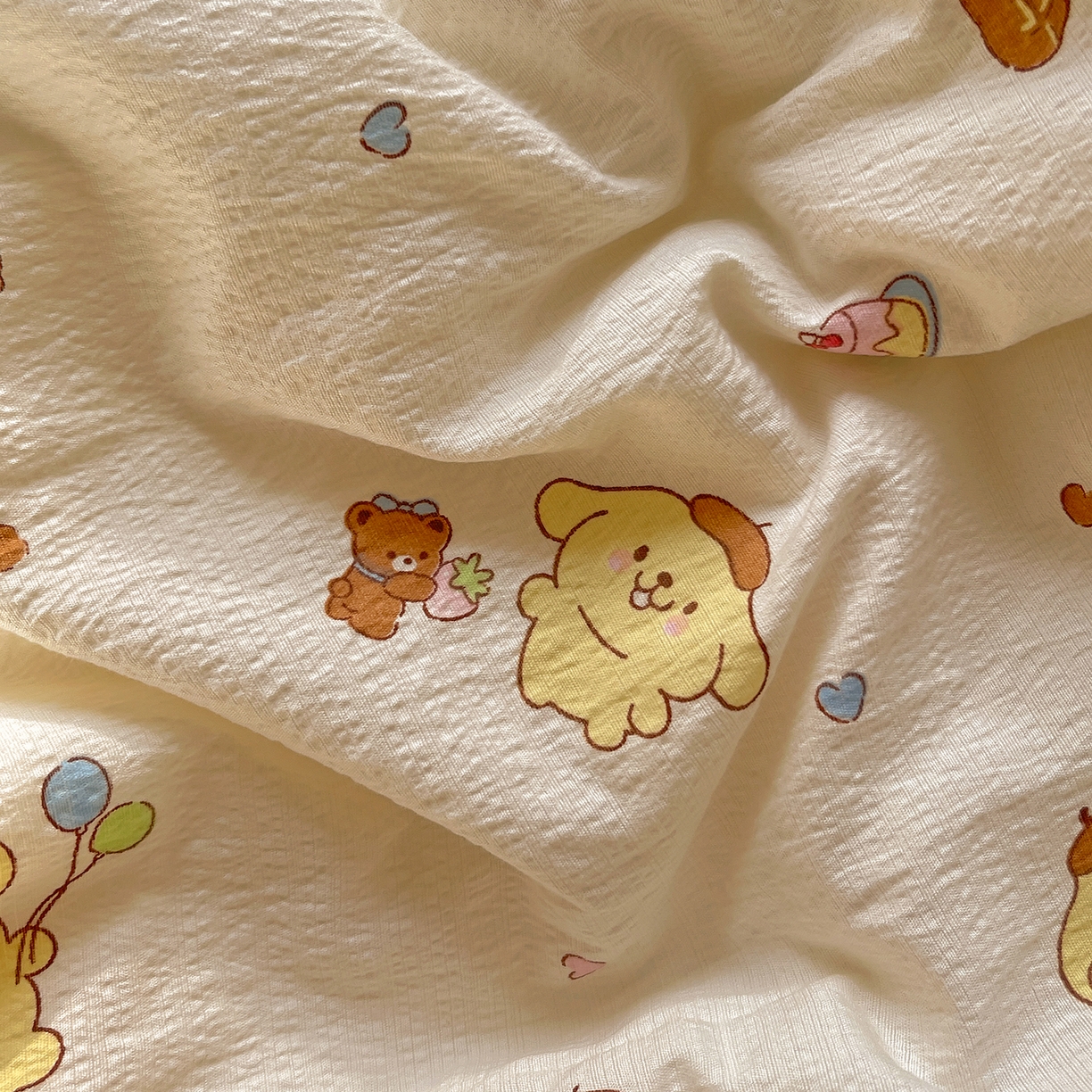 91家纺网 家纺一手货源 找家纺 繁花家居 2025新款超爆款床盖款夏被夏凉被空调被四件套 床盖款-布丁小狗