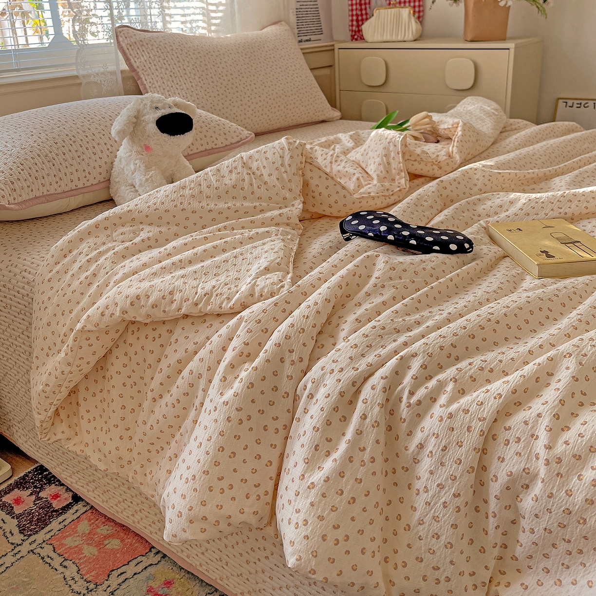 91家纺网 家纺一手货源 找家纺 繁花家居 2025新款超爆款床盖款夏被夏凉被空调被四件套 床盖款-粉粉豹纹