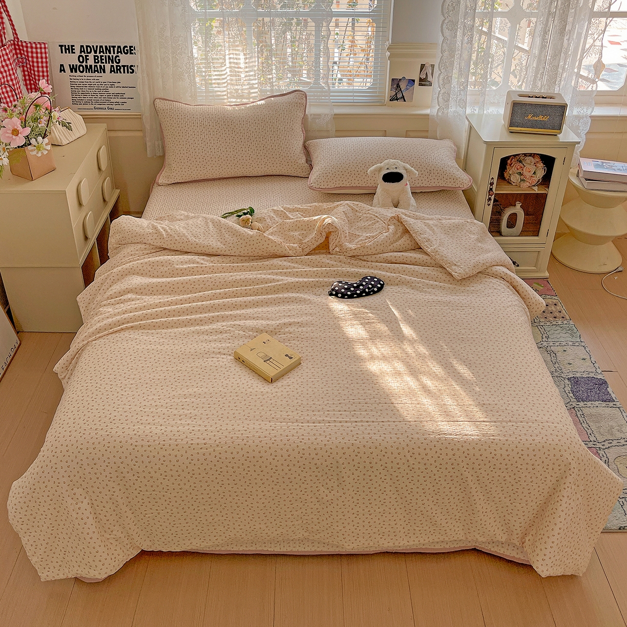 91家纺网 家纺一手货源 找家纺 繁花家居 2025新款超爆款床盖款夏被夏凉被空调被四件套 床盖款-粉粉豹纹