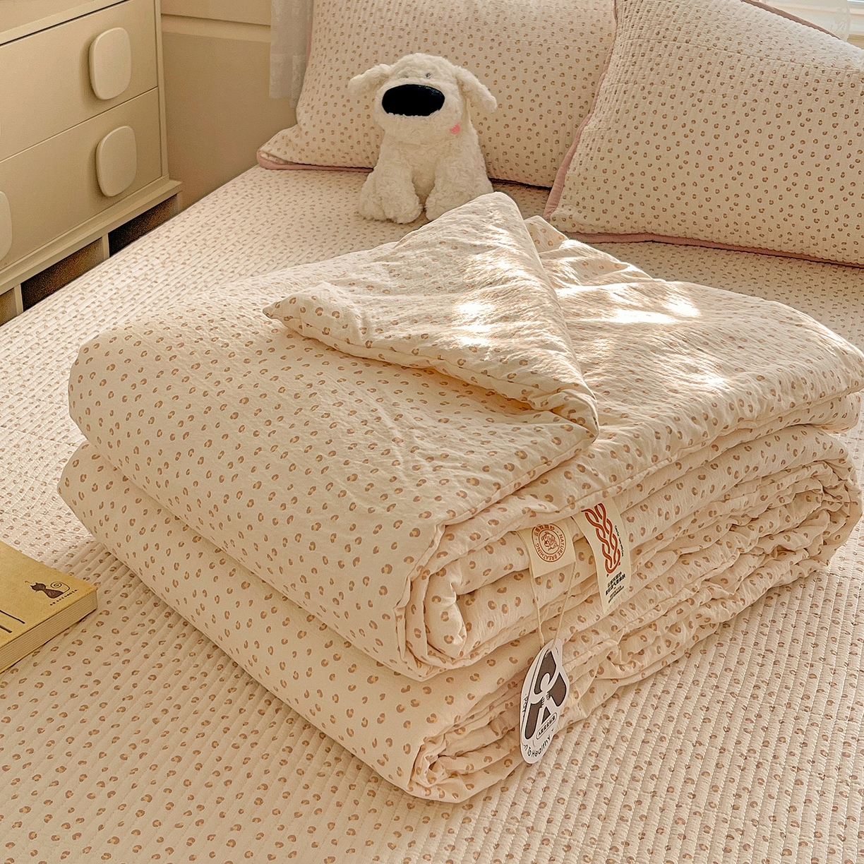 91家纺网 家纺一手货源 找家纺 繁花家居 2025新款超爆款床盖款夏被夏凉被空调被四件套 床盖款-粉粉豹纹