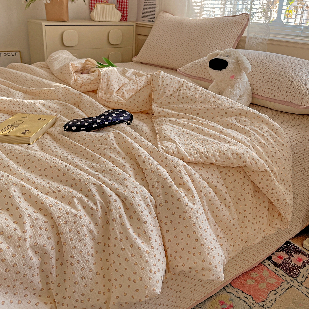 91家纺网 家纺一手货源 找家纺 繁花家居 2025新款超爆款床盖款夏被夏凉被空调被四件套 床盖款-粉粉豹纹