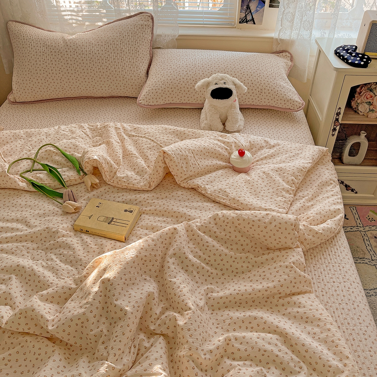 91家纺网 家纺一手货源 找家纺 繁花家居 2025新款超爆款床盖款夏被夏凉被空调被四件套 床盖款-粉粉豹纹