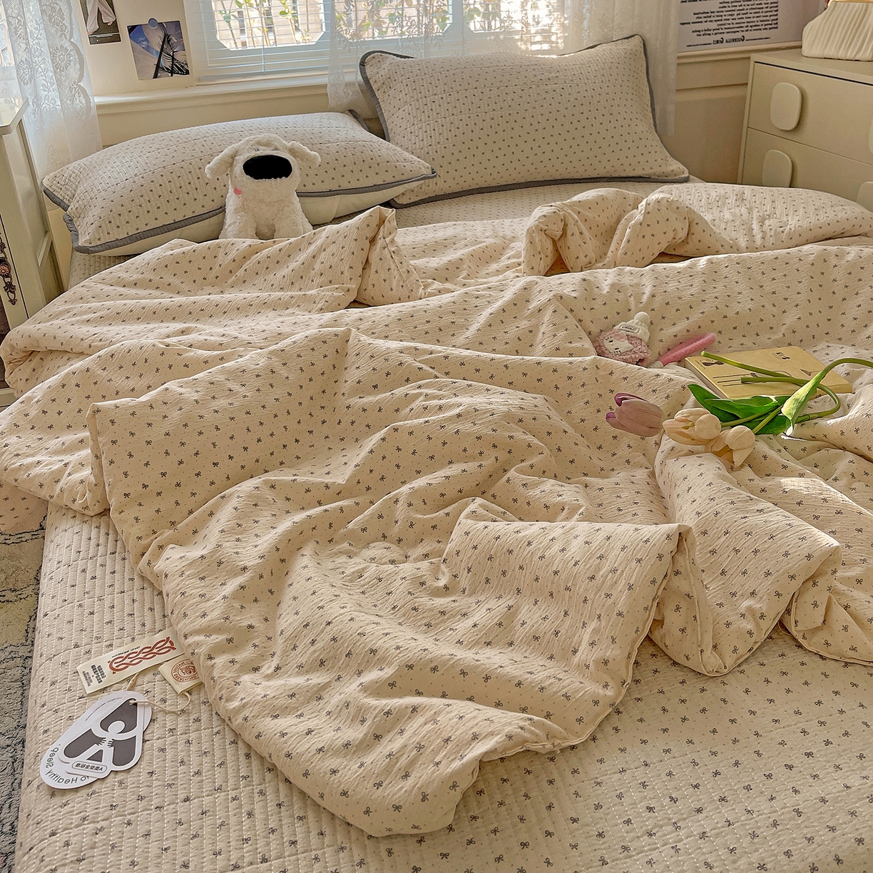 91家纺网 家纺一手货源 找家纺 繁花家居 2025新款超爆款床盖款夏被夏凉被空调被四件套 床盖款-蝴蝶可可