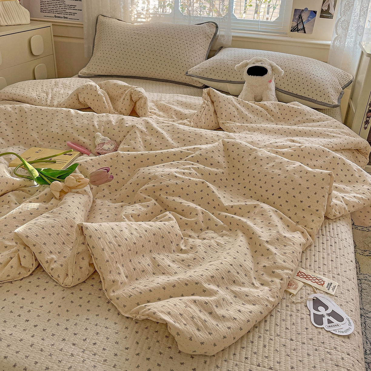 91家纺网 家纺一手货源 找家纺 繁花家居 2025新款超爆款床盖款夏被夏凉被空调被四件套 床盖款-蝴蝶可可