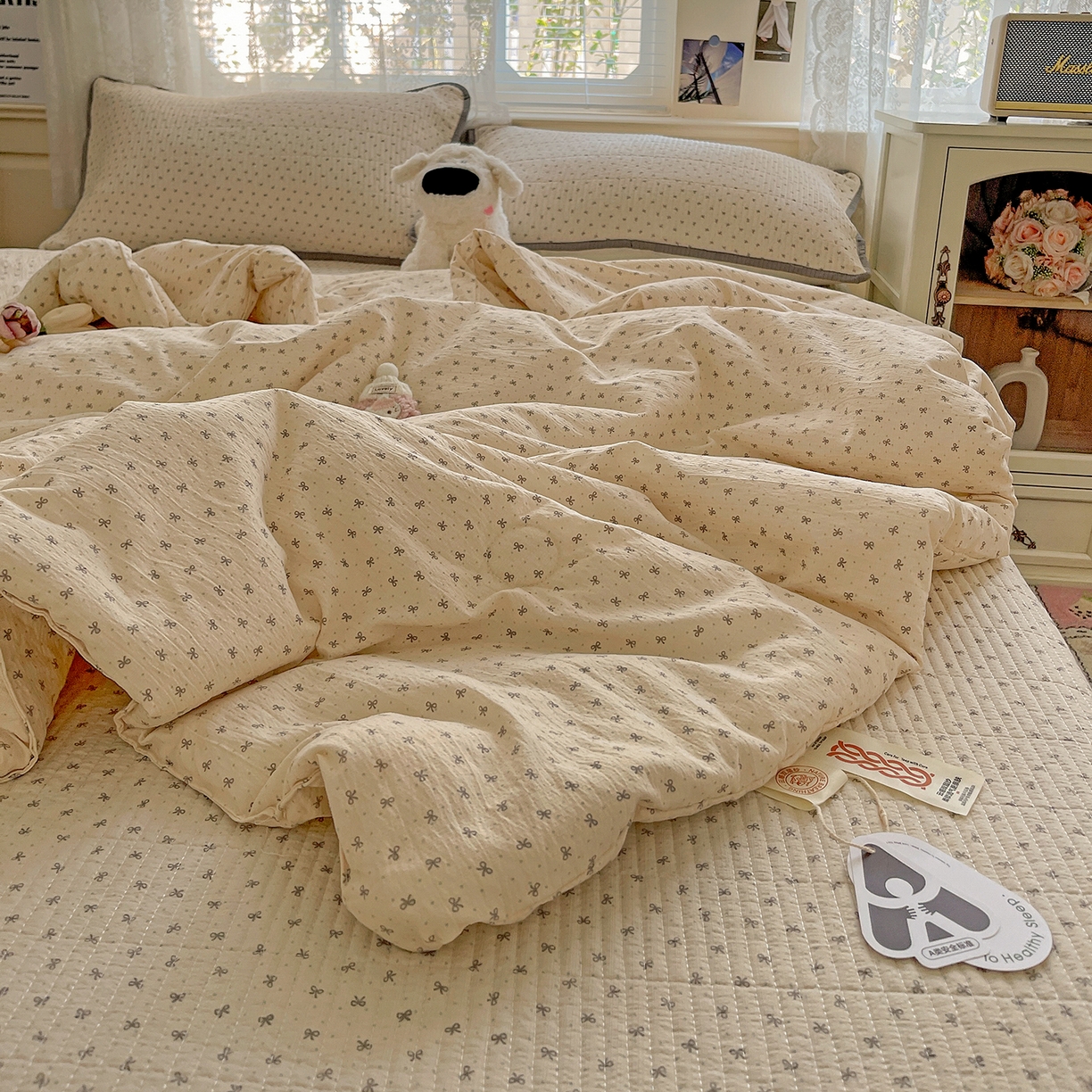 91家纺网 家纺一手货源 找家纺 繁花家居 2025新款超爆款床盖款夏被夏凉被空调被四件套 床盖款-蝴蝶可可