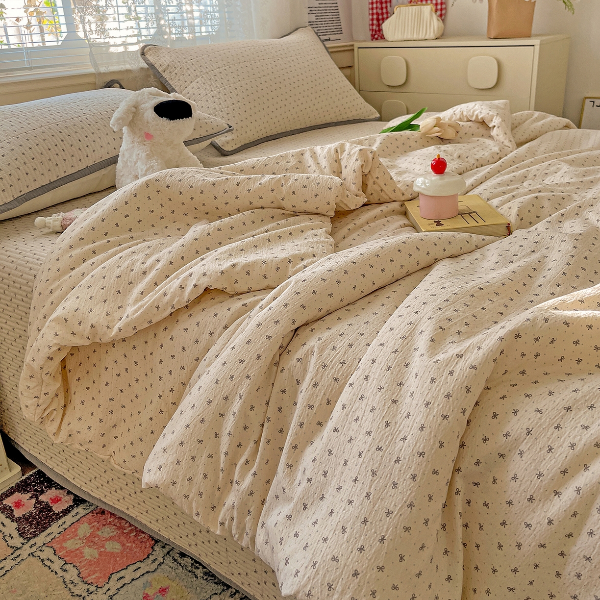 91家纺网 家纺一手货源 找家纺 繁花家居 2025新款超爆款床盖款夏被夏凉被空调被四件套 床盖款-蝴蝶可可