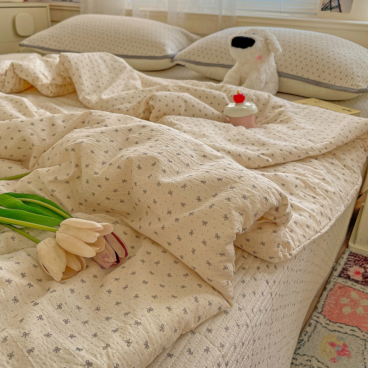 91家纺网 家纺一手货源 找家纺 繁花家居 2025新款超爆款床盖款夏被夏凉被空调被四件套 床盖款-蝴蝶可可